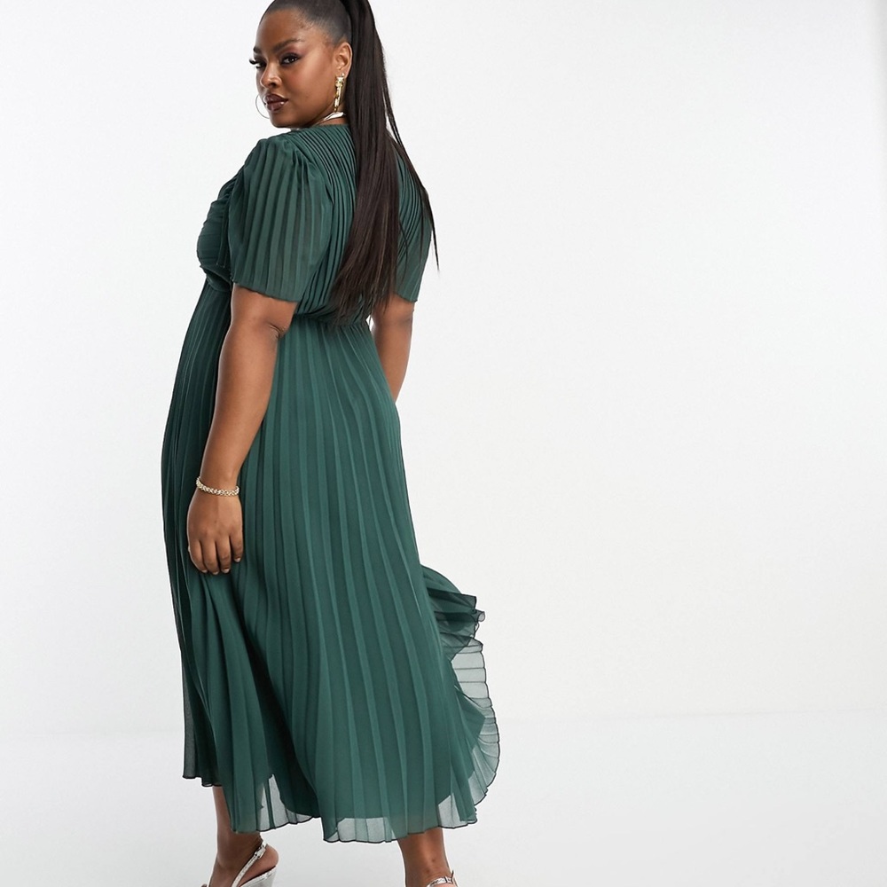 Asos Design Curve Pleated Bodice Flutter Sleeve P… - image 4